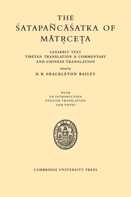 Book cover of: Satapancasatka of Matrceta. By: David R. Shackleton Bailey