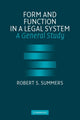 Book cover of: Form and Function in a Legal System. By: Robert S. Summers