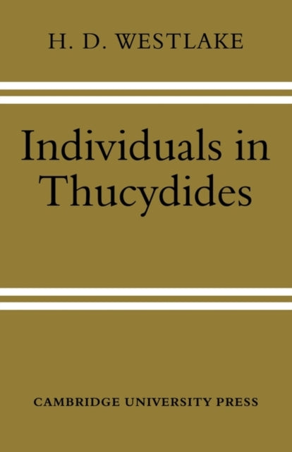 Book cover of: Individuals in Thucydides. By: H. D. Westlake