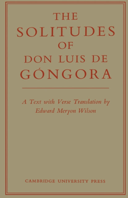 Book cover of: Solitudes of Don Luis De Gongora. By: Luis de Góngora y Argote