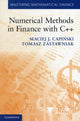 Book cover of: Numerical Methods in Finance with C++