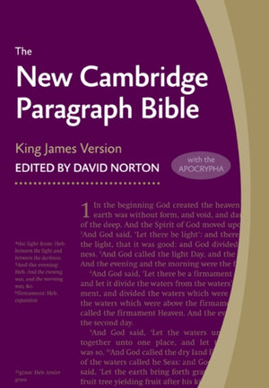 New Cambridge Paragraph Bible with Apocrypha, Black Calfskin Leather, KJ595:TA Black Calfskin