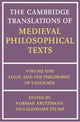 Book cover of: Cambridge Translations of Medieval Philosophical Texts: Volume 1, Logic and the Philosophy of Language