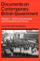 Book cover of: Documents on Contemporary British Government: Volume 1, British government and constitutional change. By: Martin Minogue