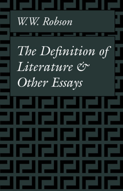 Book cover of: Definition of Literature and Other Essays