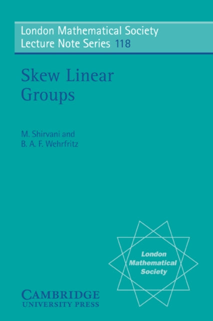 Book cover of: Skew Linear Groups