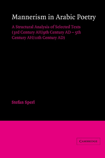 Book cover of: Mannerism in Arabic Poetry