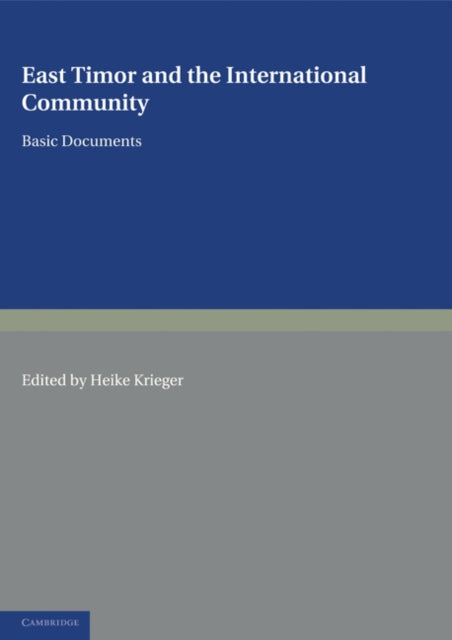 Book cover of: East Timor and the International Community