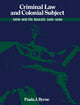Book cover of: Criminal Law and Colonial Subject