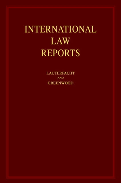 Book cover of: International Law Reports. By: Hersch Lauterpacht