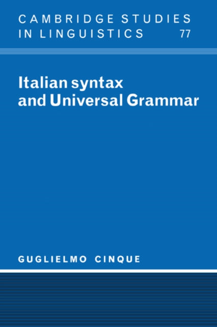 Book cover of: Italian Syntax and Universal Grammar