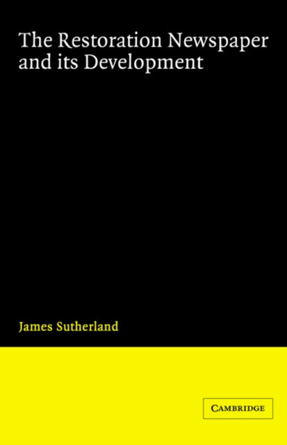 Book cover of: Restoration Newspaper and its Development
