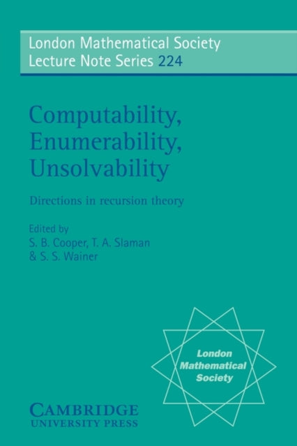 Book cover of: Computability, Enumerability, Unsolvability