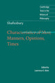 Book cover of: Shaftesbury: Characteristics of Men, Manners, Opinions, Times. By: Lord Shaftesbury