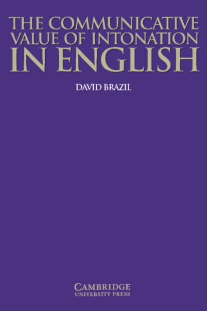 Book cover of: Communicative Value of Intonation in English Book