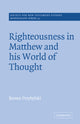 Book cover of: Righteousness in Matthew and his World of Thought. By: Benno Przybylski