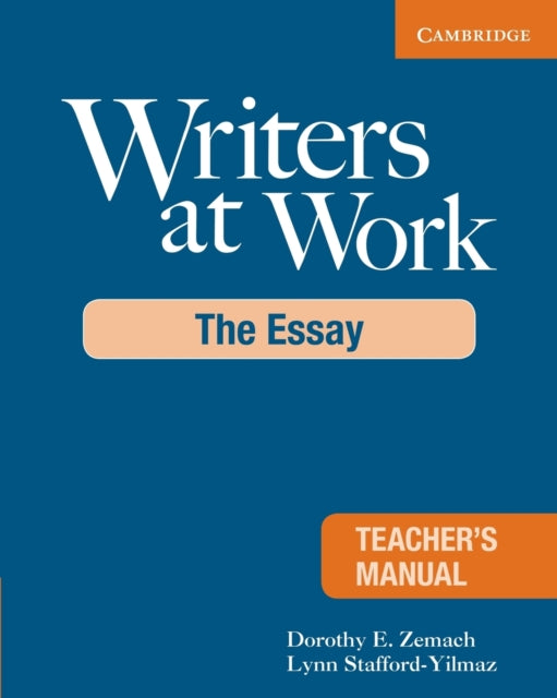 Book cover of: Writers at Work Teacher's Manual. By: Dorothy E. Zemach