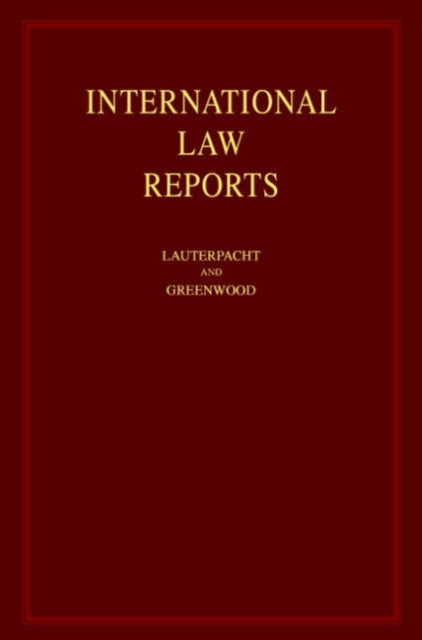 Book cover of: International Law Reports