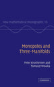 Book cover of: Monopoles and Three-Manifolds. By: Peter B. Kronheimer
