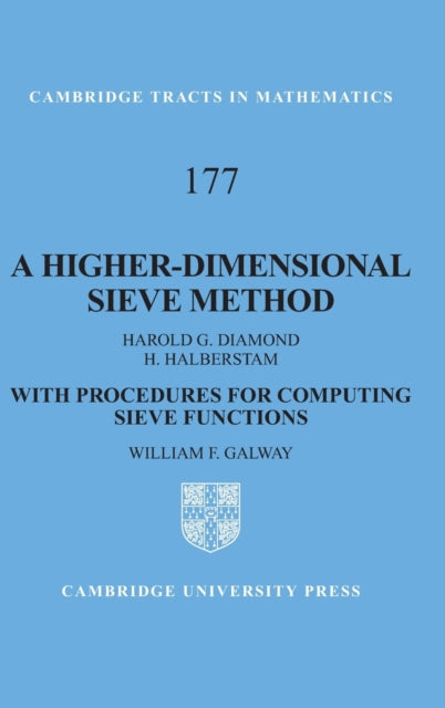 Book cover of: Higher-Dimensional Sieve Method. By: Harold G. Diamond