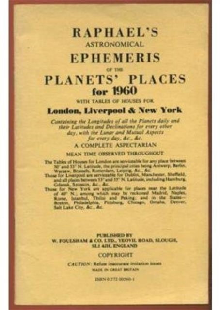 Book cover of: Raphael's Astronomical Ephemeris. By: Edwin Raphael