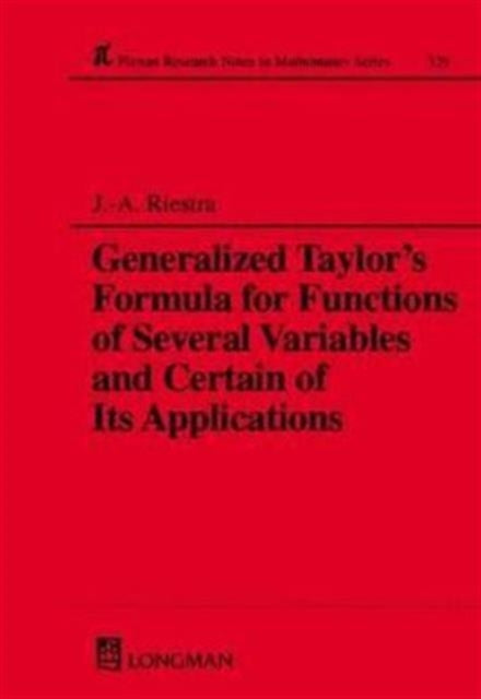 Book cover of: Generalized Taylor's Formula for Functions of Several Variables and Certain of its Applications
