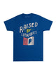 Book cover of: Raised by Libraries Unisex T-shirt Medium