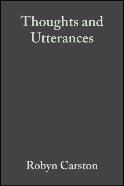 Book cover of: Thoughts and Utterances