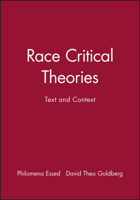 Book cover of: Race Critical Theories. By: David Theo Goldberg