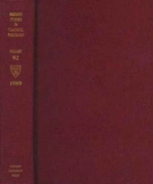 Book cover of: Harvard Studies in Classical Philology, Volume 92. By: R. J. Tarrant