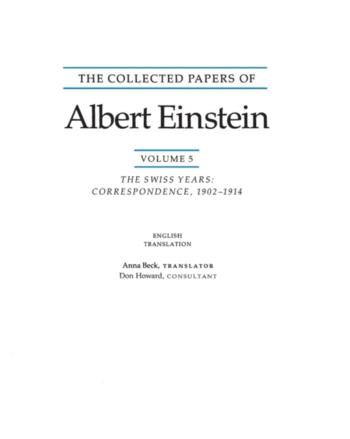 Book cover of: Collected Papers of Albert Einstein, Volume 5 (English). By: Albert Einstein