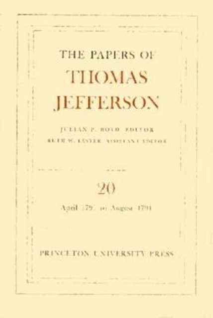 Book cover of: Papers of Thomas Jefferson, Volume 20. By: Thomas Jefferson