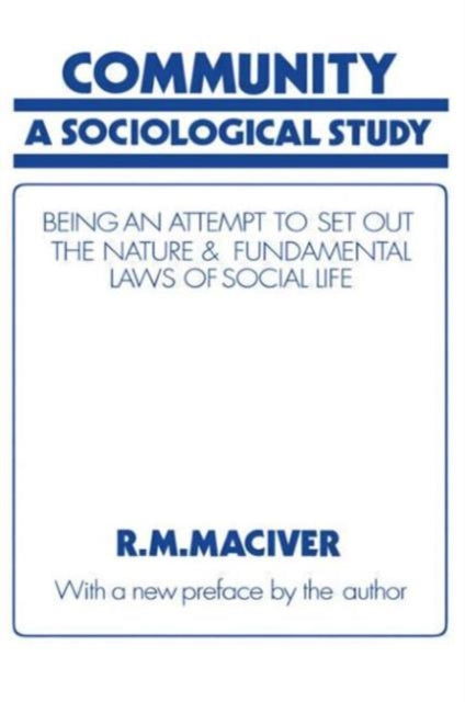 Book cover of: Community. By: R.M. Maciver