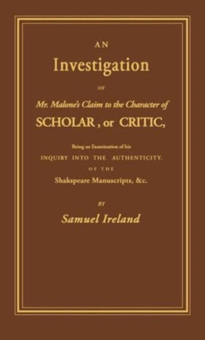 Investigation into Mr. Malone's Claim to Charter of Scholar