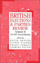 Book cover of: British Elections and Parties Review. By: David Denver