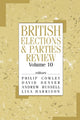 Book cover of: British Elections & Parties Review. By: Philip Cowley