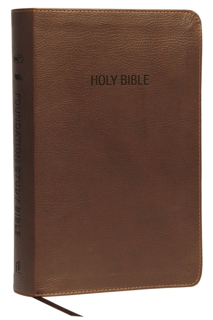 Book cover of: NKJV, Foundation Study Bible, Leathersoft, Brown, Thumb Indexed, Red Letter. By: Thomas Nelson Publishing Staff