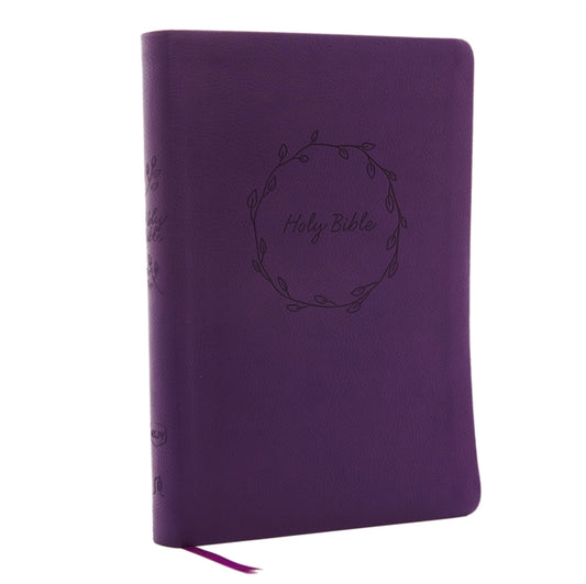 Book cover of: NKJV, Value Thinline Bible, Large Print, Purple Leathersoft, Red Letter, Comfort Print. By: Thomas Thomas Nelson