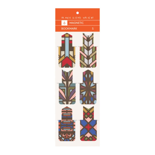 Book cover of: Frank Lloyd Wright Designs Magnetic Bookmarks. By: Galison