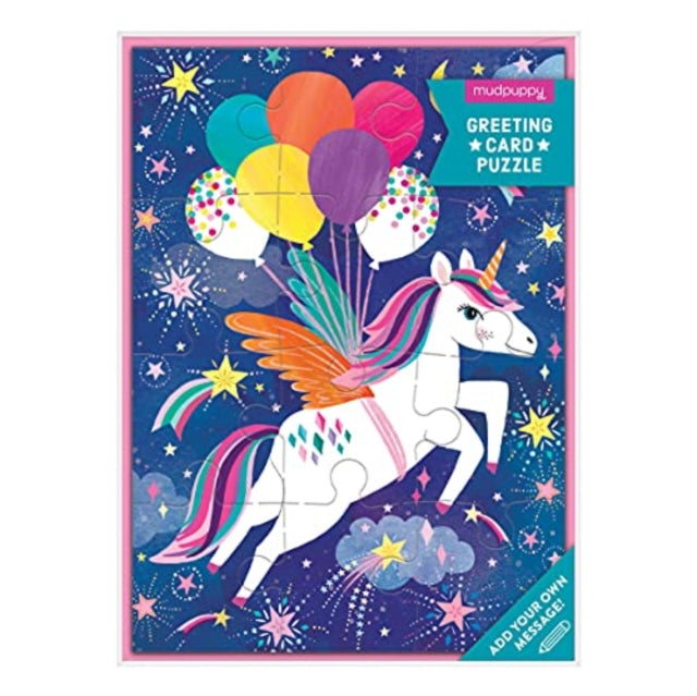 Book cover of: Unicorn Party Greeting Card Puzzle