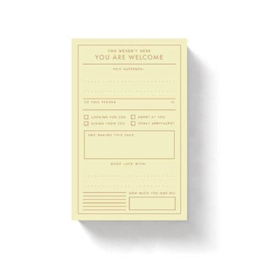 Book cover of: You Are Welcome Memo Pad. By: Brass Monkey