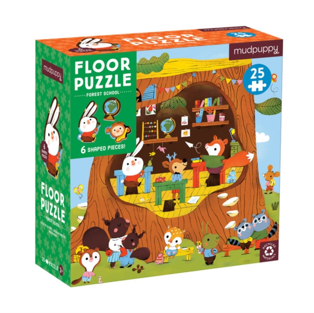 Book cover of: Forest School 25 Piece Floor Puzzle with Shaped Pieces
