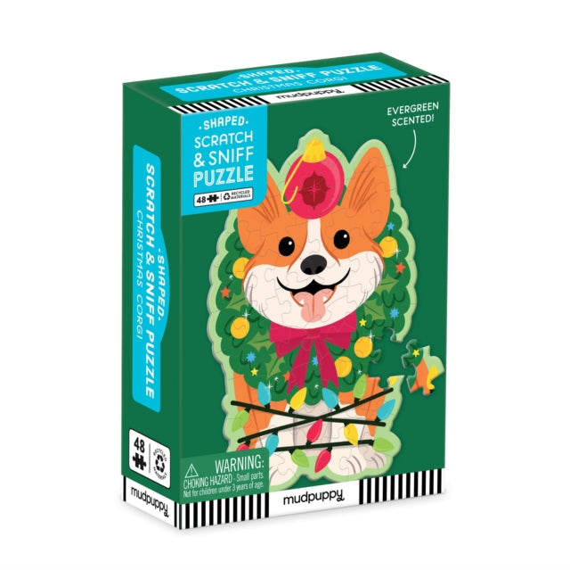Book cover of: Christmas Corgi 48 Piece Scratch and Sniff Shaped Mini Pzl