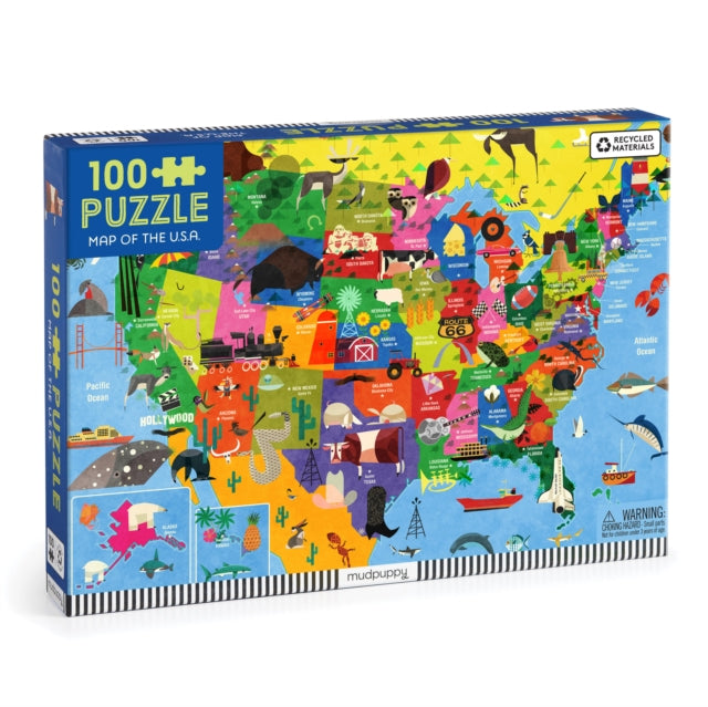 Book cover of: Map of the U.S.A. 100 Piece Puzzle