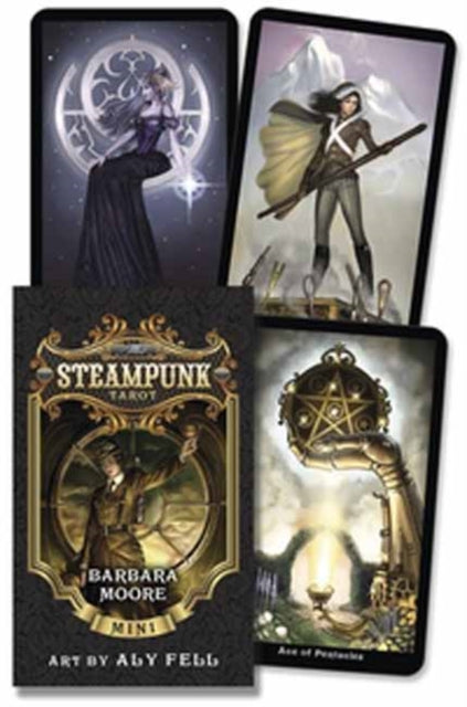 Book cover of: Steampunk Tarot Mini. By: Barbara Moore