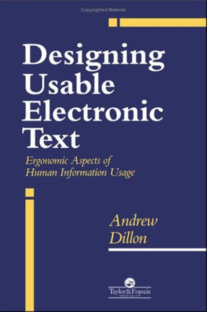 Book cover of: Designing Usable Electronic Text