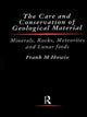 Book cover of: Care and Conservation of Geological Material. By: Frank Howie