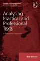 Book cover of: Analysing Practical and Professional Texts. By: Rod Watson