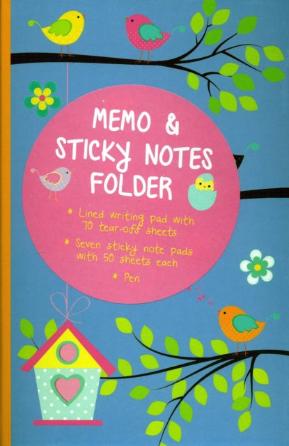 Book cover of: Memo & Sticky Notes Folder: Cute Birds. By: Peony Press
