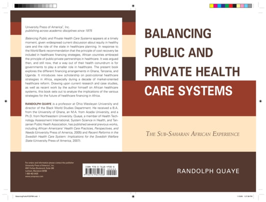 Book cover of: Balancing Public and Private Health Care Systems. By: Randolph Quaye